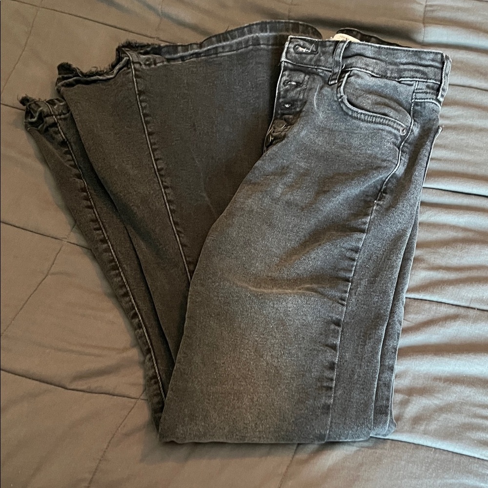 Forever 21 Dark Gray button fly flare Leg Jeans